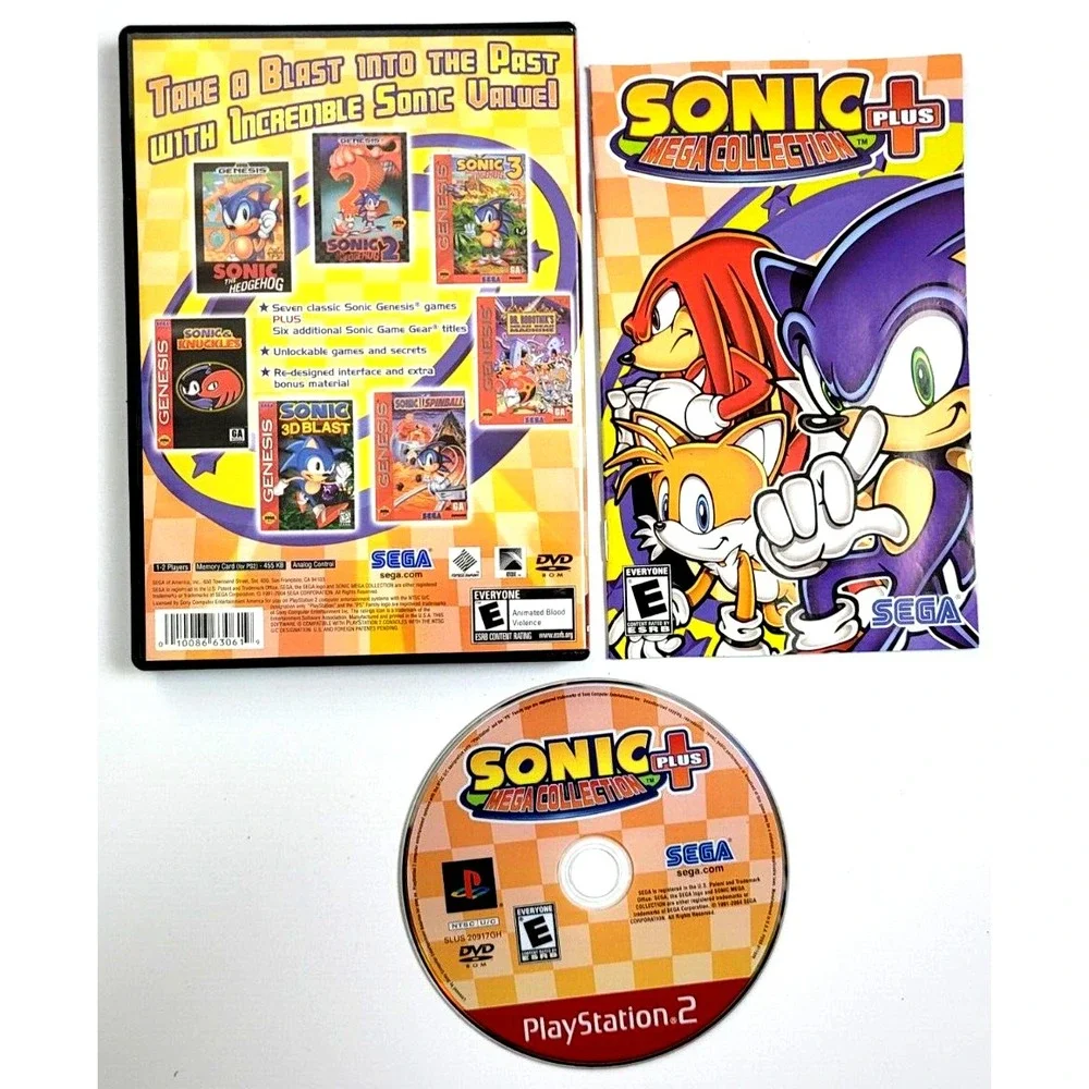 SONIC MEGA COLLECTION PLUS - PS2 GAME - COMPLETE! PLAYSTATION 2‎ GAME PS2